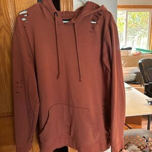Carbon Women's Distressed Brown Hoodie